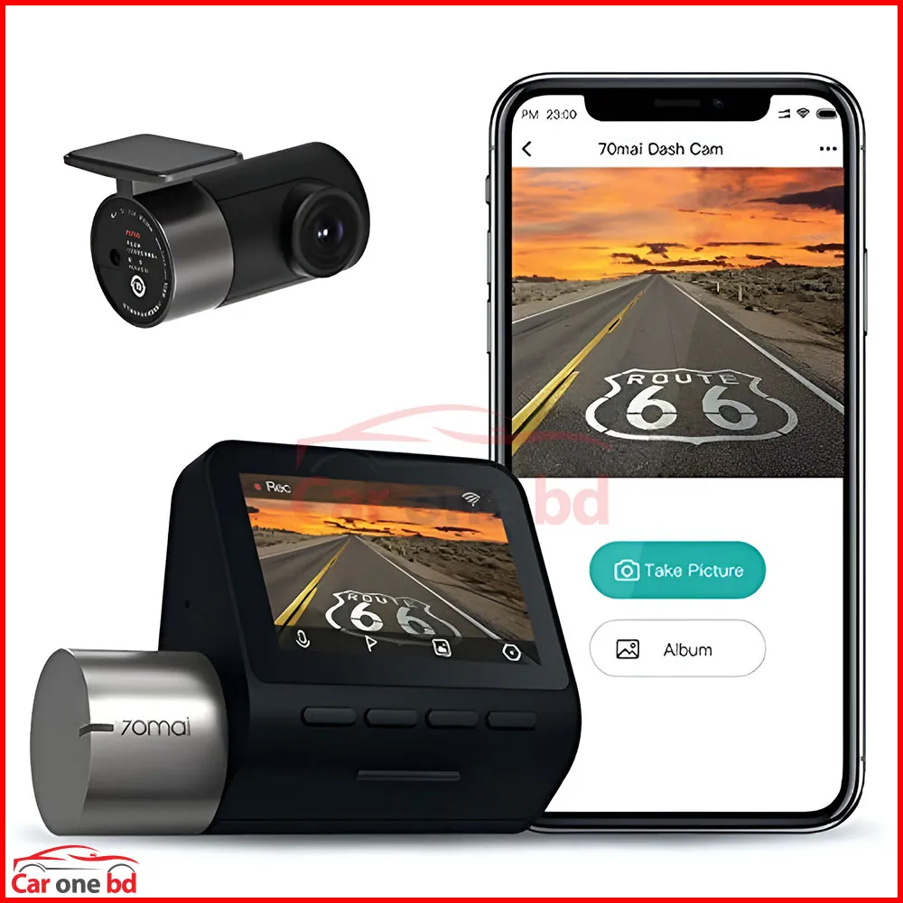 70mai Car Dash Camera – Smart Driving Recorder with Loop Recording & Emergency Capture