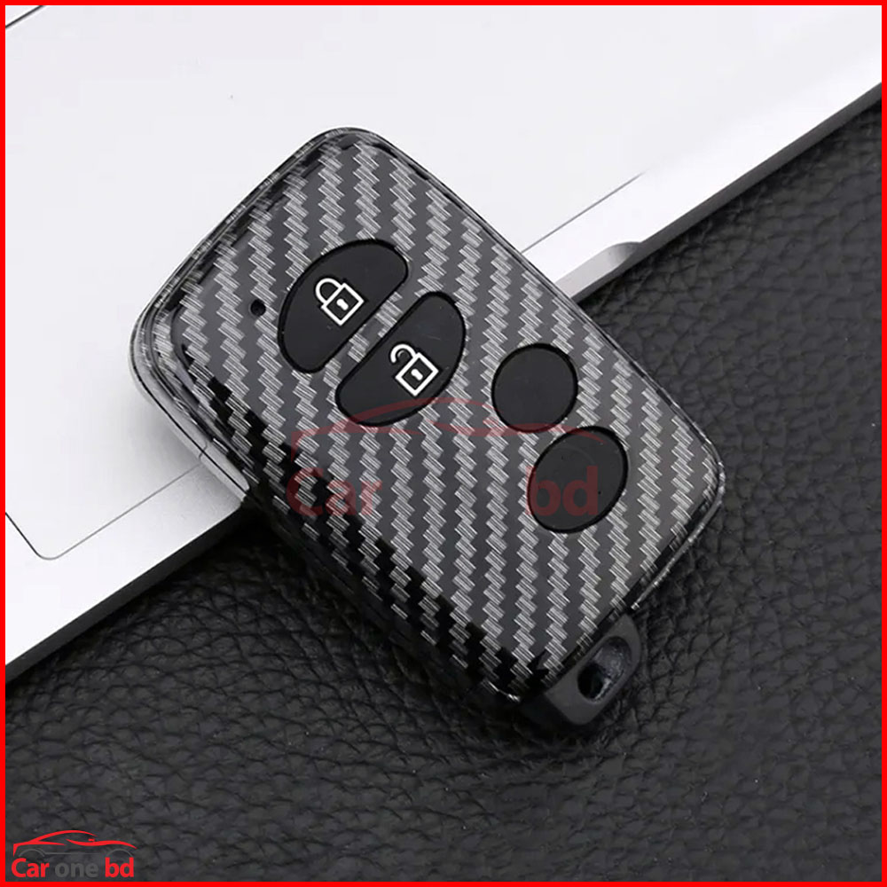 Carbon Fiber Key Cover With Key Ring for Toyota Prado, Fielder, Axio New