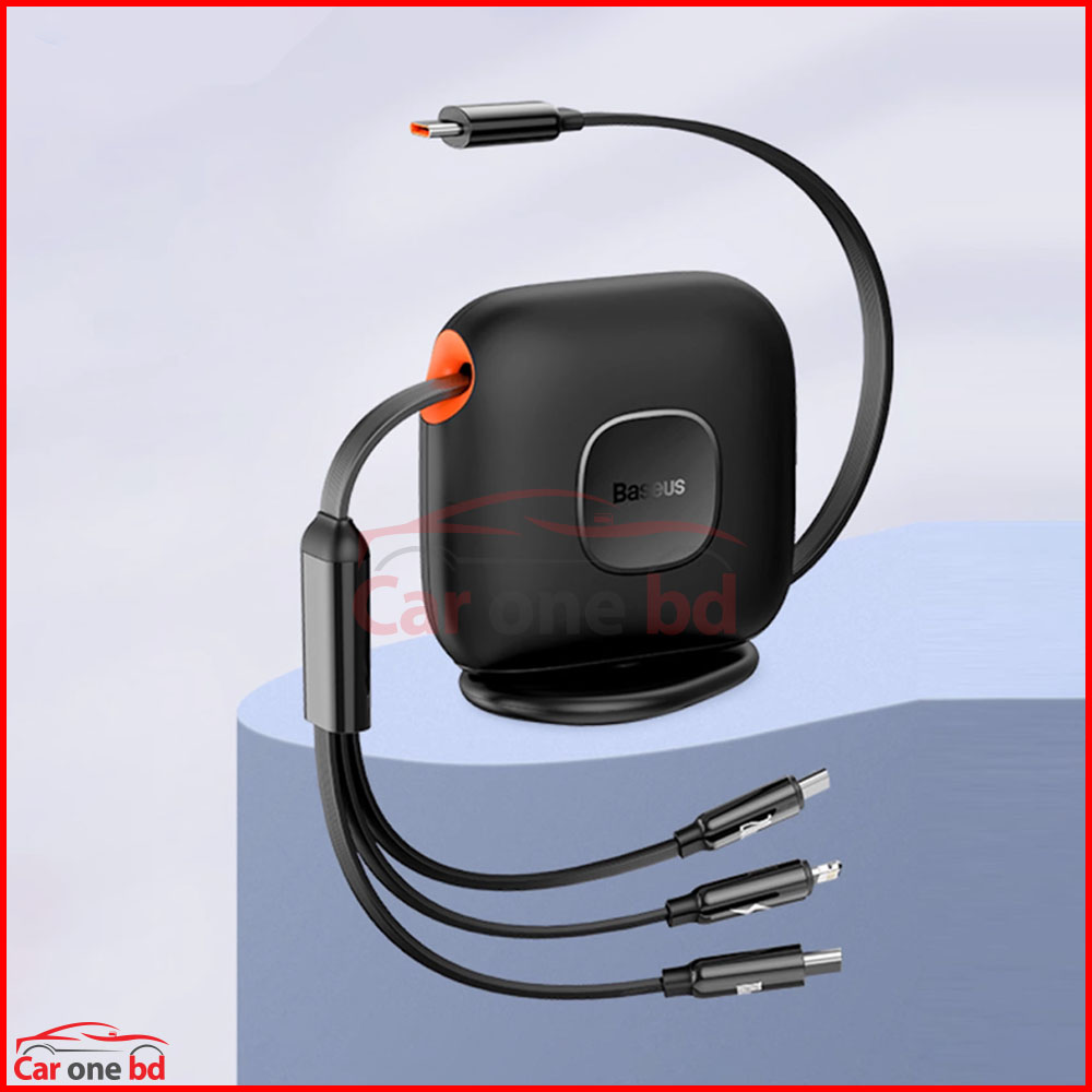 Baseus Car Charging Cable 100W – Multi-Device 3-in-1 Fast Charger
