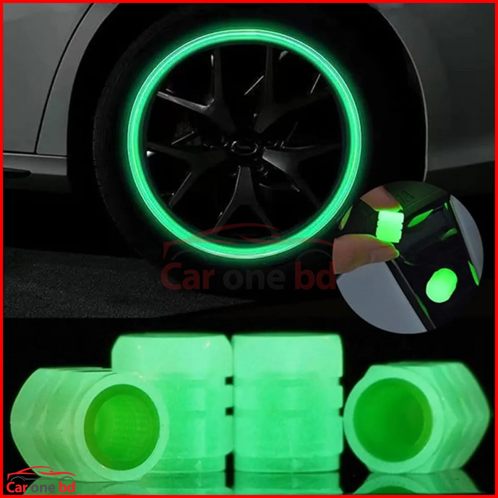 Car Tire Valve Cap Redium Light – 4 Pcs for Night Riding & Style