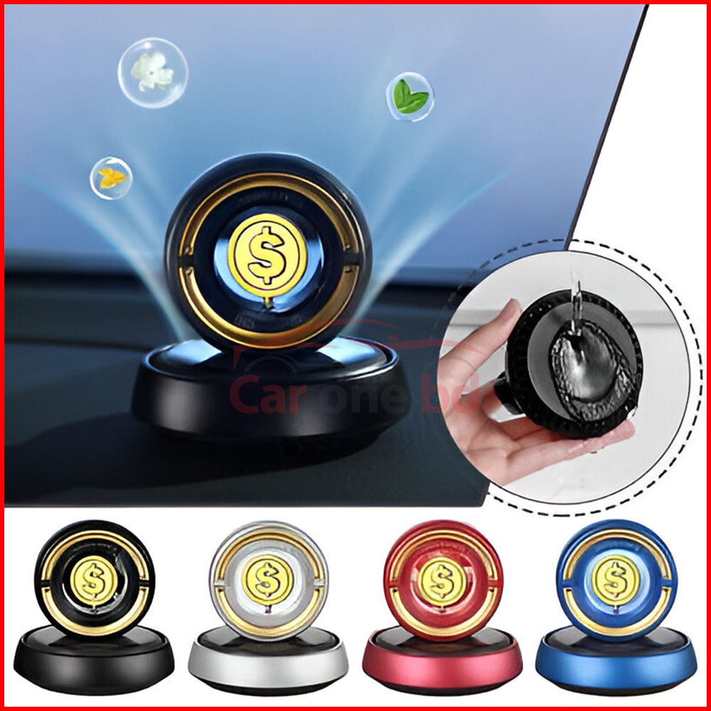 Solar Car Air Freshener with Lucky Ornament – Solar Rotation & Long-Lasting Scent