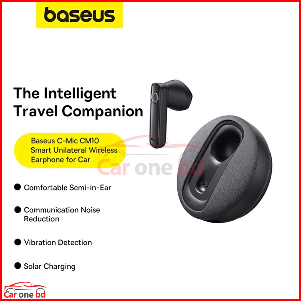 Baseus C-Mic CM10 Solar Charging Single Ear Wireless Earphone for Car Bike And Normal Use