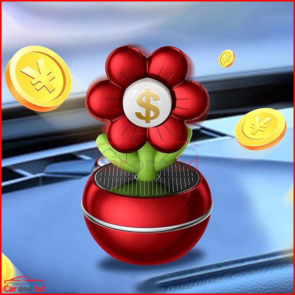 Flower Style Car Solar Perfume – Rotating Showpiece Air Freshener