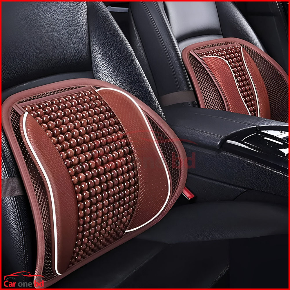 High-Quality Wooden Back Support Cushion – Ergonomic Comfort for Chair and Car