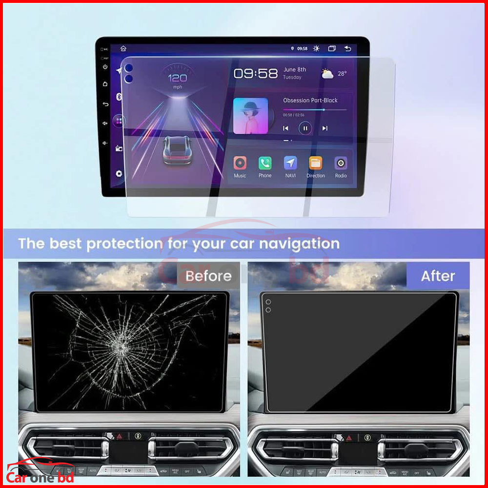 Car Android Player Screen Protector – HD Anti-Scratch Tempered Glass for Touch Display