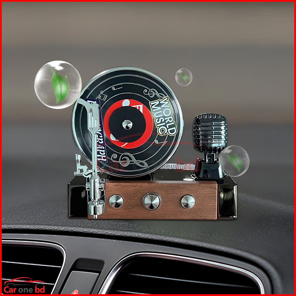 Record Player Style Car Perfume & Showpiece – Unique Dashboard Decor