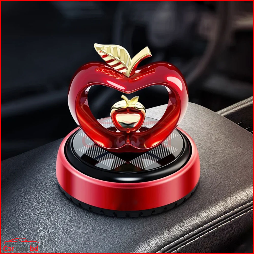 Apple Style Solar Car Perfume – Exclusive Rotating Air Freshener for Dashboard