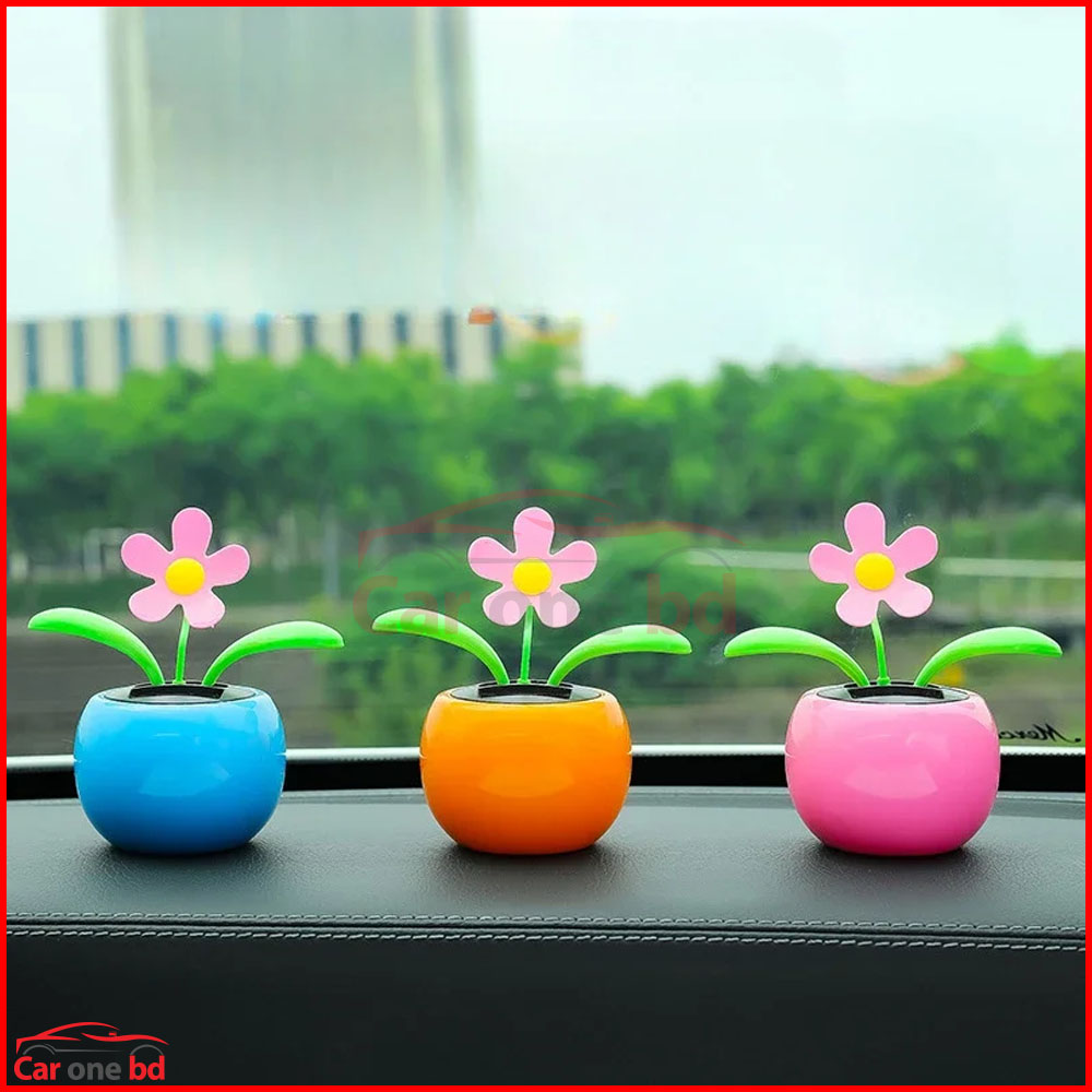 Solar Dancing Flower Car Showpiece – Cute Dashboard Toy Powered by Sunlight