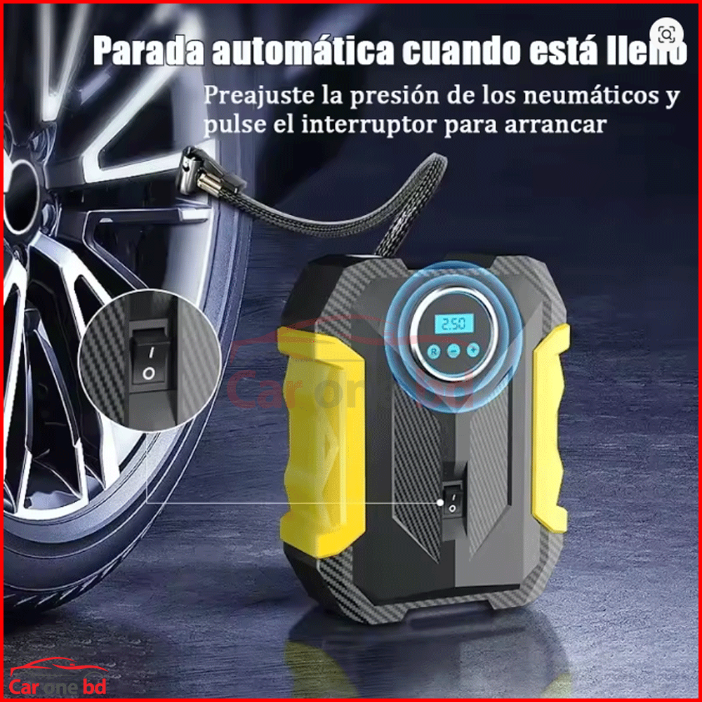 Portable Digital Car Tire Inflator with LED Light – Fast & Accurate Air Pump
