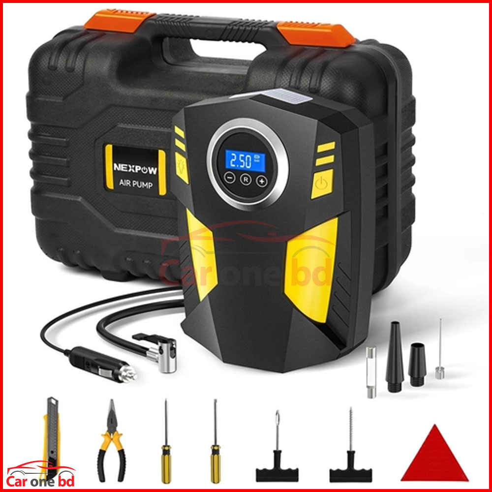 Portable Car Tire Inflator with Complete Kit – Fast Inflation & Multi-Purpose Use