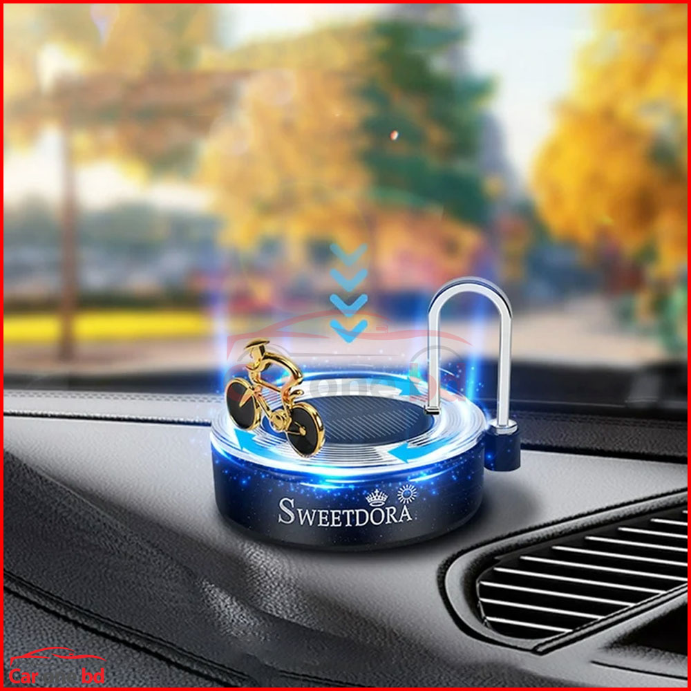 Sweetdora Solar Power Car Decor – Spinning Air Freshener with Long-Lasting Scent