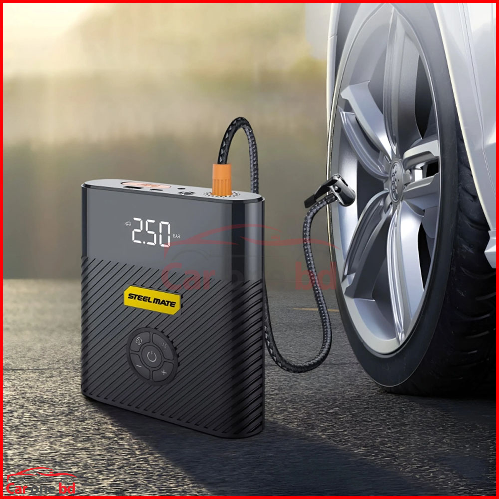Steel Mate T8 Pro Car Tire Inflator & Jump Starter – 2-in-1 Portable Power Solution for Emergency Use