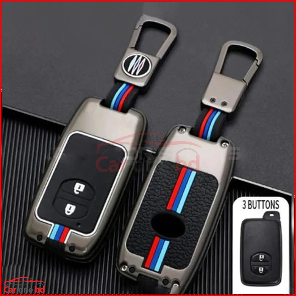 Car Metal Key Cover With Soft Silicone For Land Cruiser Prado, Axio, Fielder