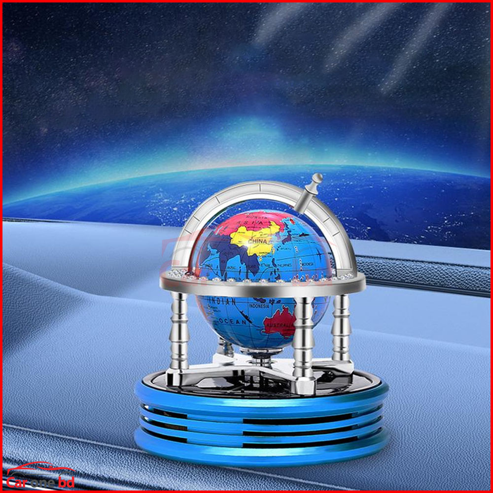 Globe Shape Solar Car Perfume & Decorative Showpiece – Elegant Rotating Air Freshener