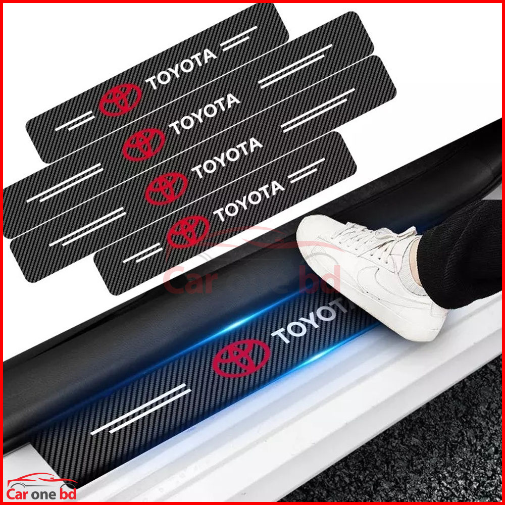 Carbon Fiber Car Door Sill Protectors – 4pcs Anti-Scratch Guard Stylish And Durable Protection for Your Car