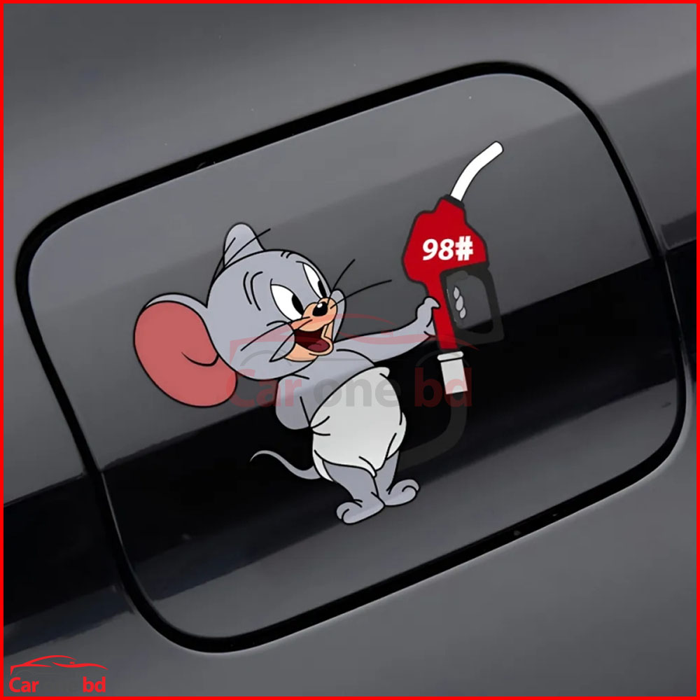 Jerry Cartoon Car Fuel Tank Sticker – Waterproof & Durable Design