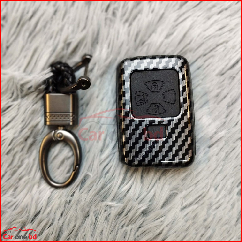 Carbon Fiber Key Cover With Key Ring for Toyota Allion And premio