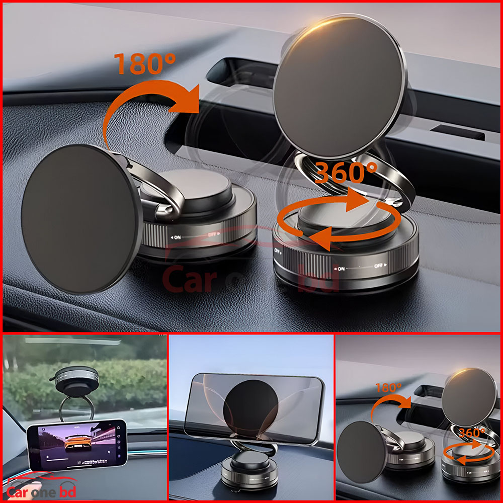 360° Adjustable Vacuum Magnetic Car Mobile Holder – Strong Grip & Universal Compatibility