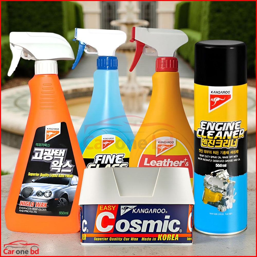 Kangaroo Car Care Combo Pack – All-in-One Cleaning & Detailing Combo for Car Shine & Protection