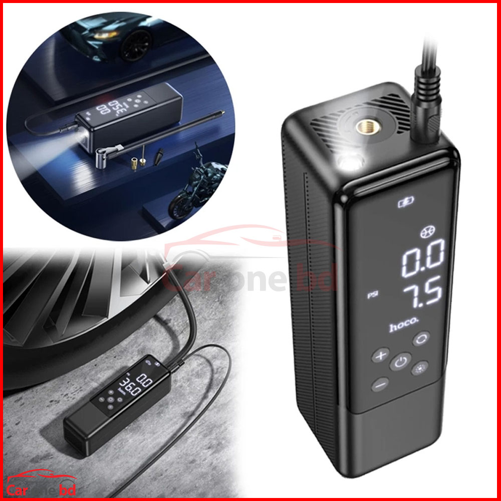 Hoco ZP5 Smart Car Air Pump – Digital Tire Inflator for Car, Bike & Bicycle