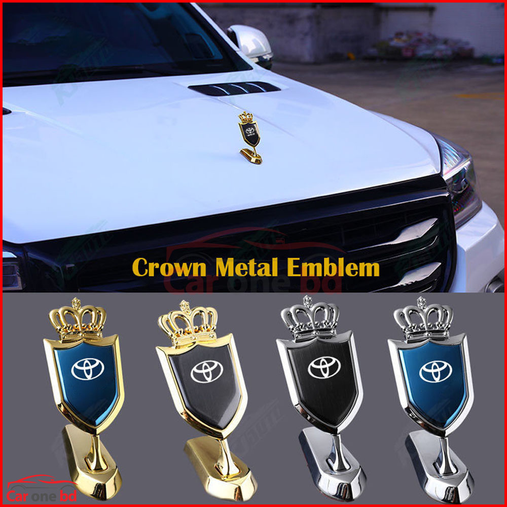 Toyota Crown Bonnet Logo – Stylish 3D Metal Hood Emblem for Cars