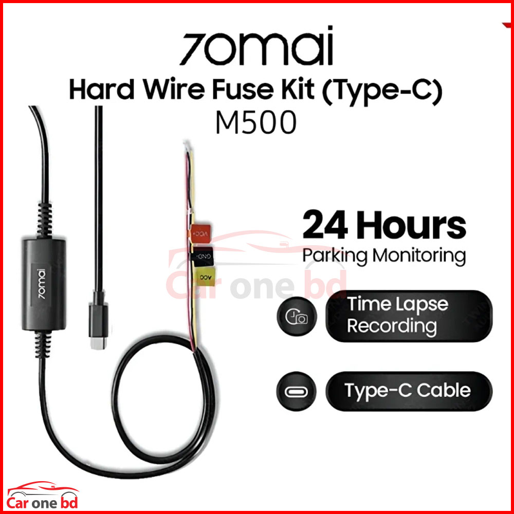 70mai Hardwire Kit Type-C – Parking Monitoring Cable for 70mai Dash Cam Continuous Power